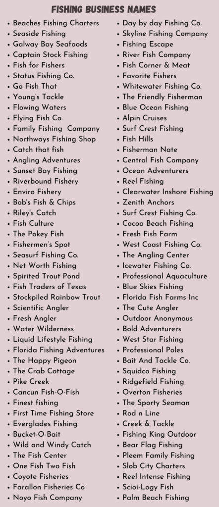 700 Catchy Fishing Business Name Ideas You Can Use