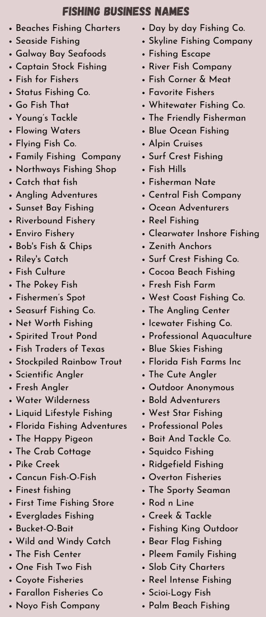 700 Catchy Fishing Business Name Ideas You Can Use