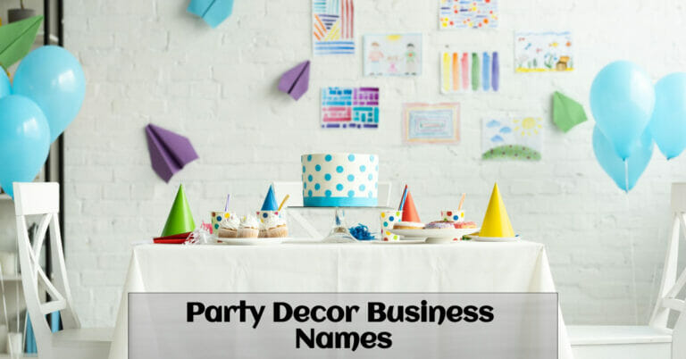 Party Decor Business Names