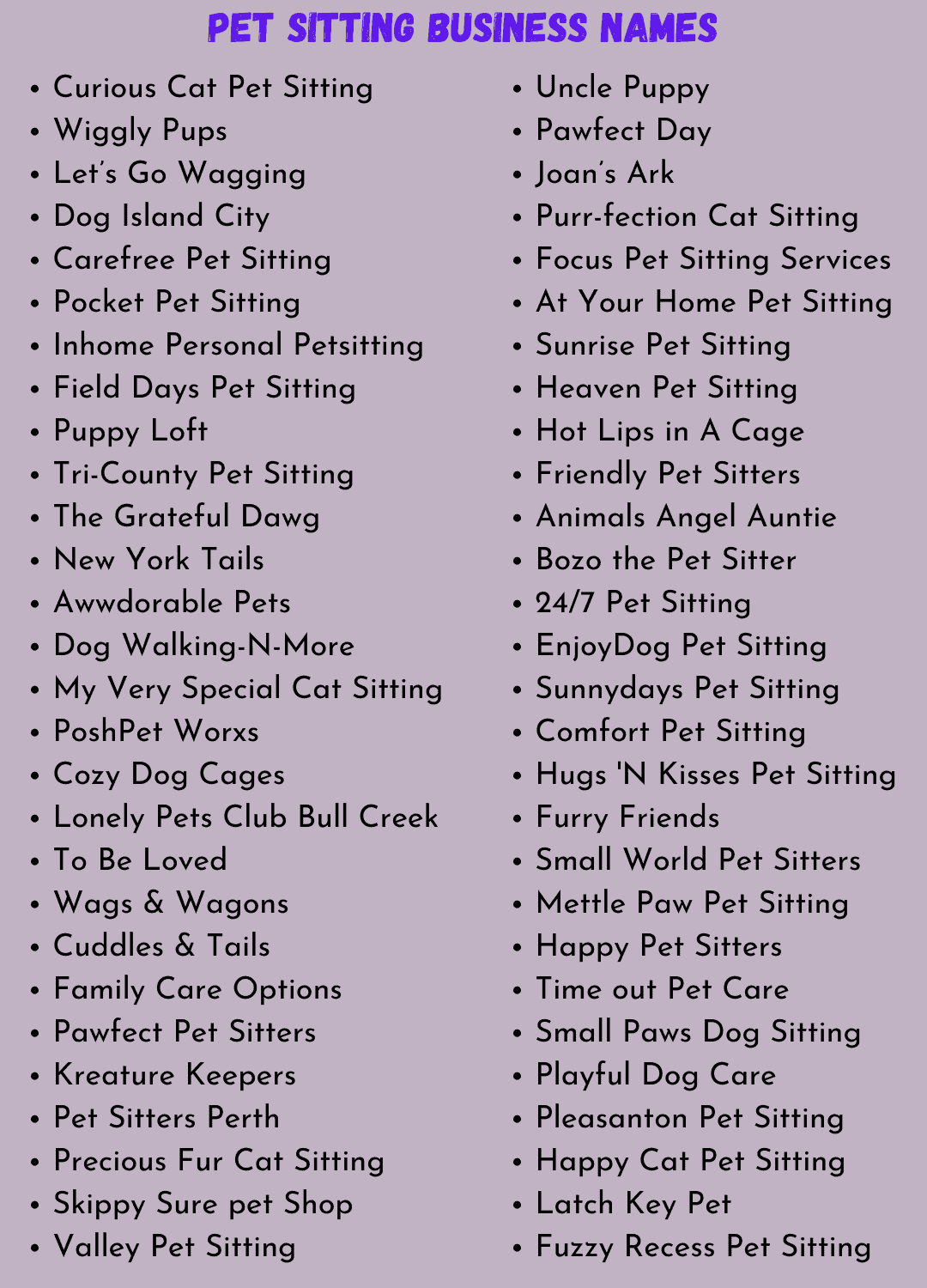 500 Pet Sitting Business Names That Are Cute And Catchy