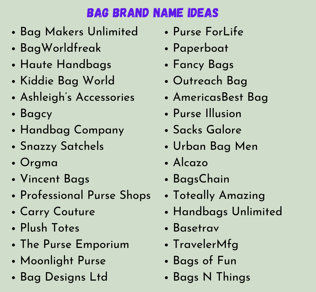 Bag Brand Names 400 BEST  CATCHY Handbag Name Ideas  Ann Blogger