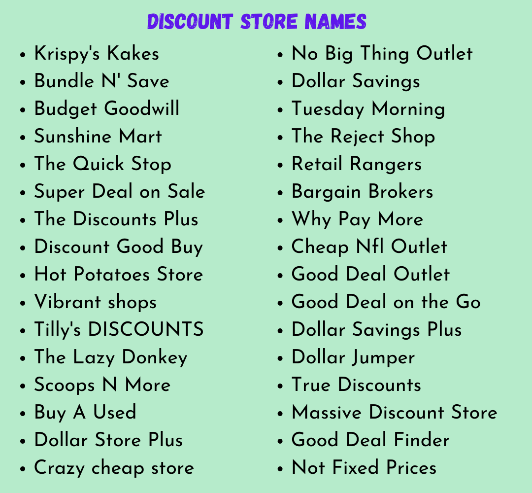 300 Catchy & Brandable Discount Store Name Ideas