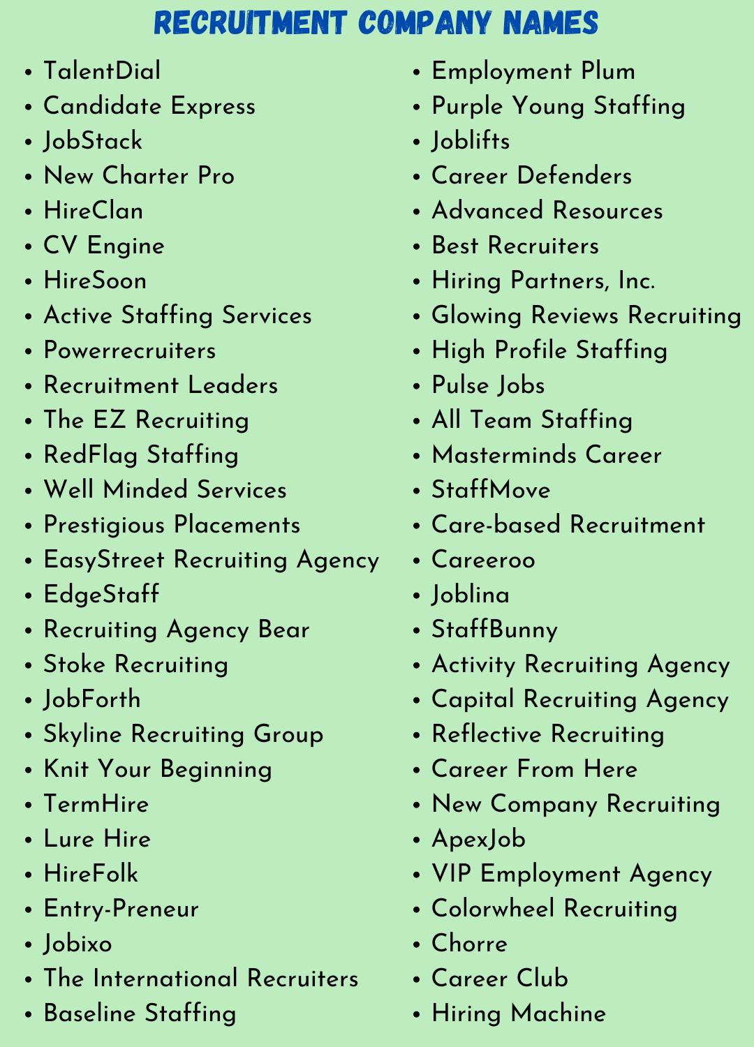 500 Most Inspiring Recruitment Company Names Ever