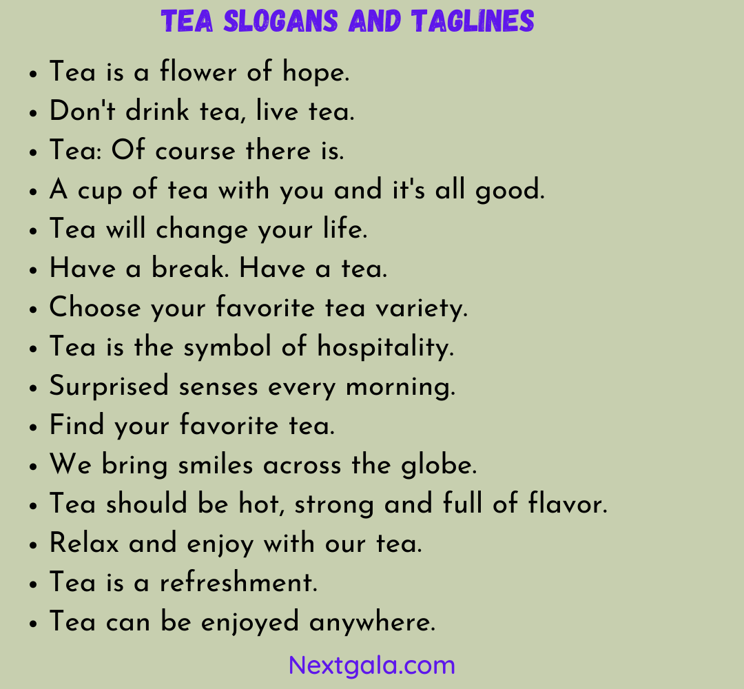 Catchy Tea Slogans And Taglines You Can Use