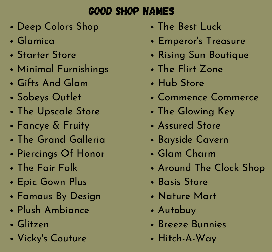 700 Store Names Ideas Unique Cool Funny And Cute 