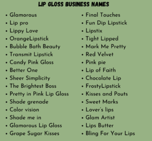 500+ Lip Gloss Business Names for Your Next Brand