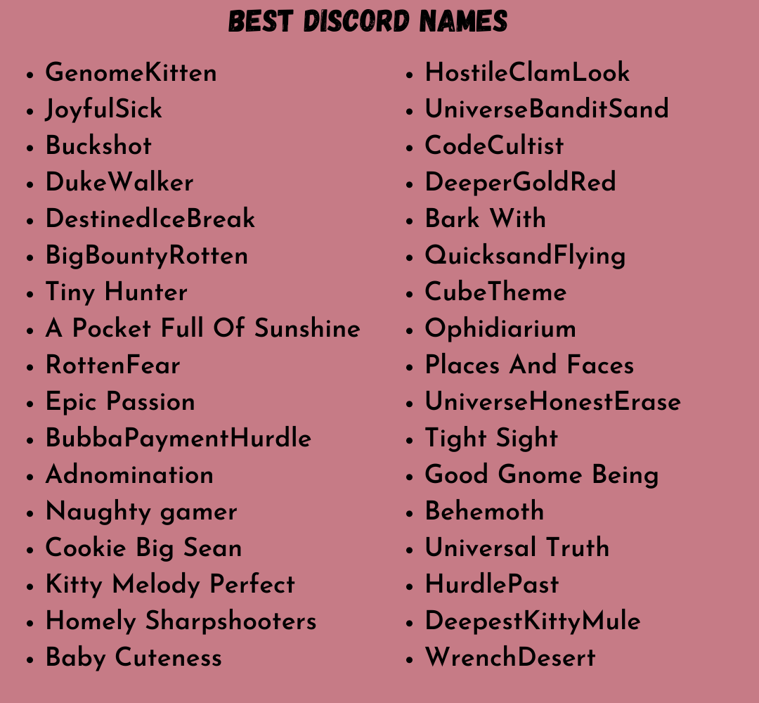 1500 Cool Funny Cute Discord Names You Ll Want To Use Now   Best Discord Names 