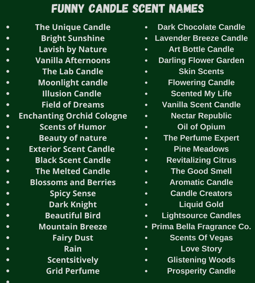 500+ Unique & Funny Candle Scent Names Ideas