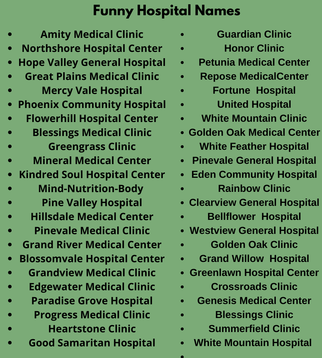 1000-hospital-names-ideas-cool-funny-and-catchy