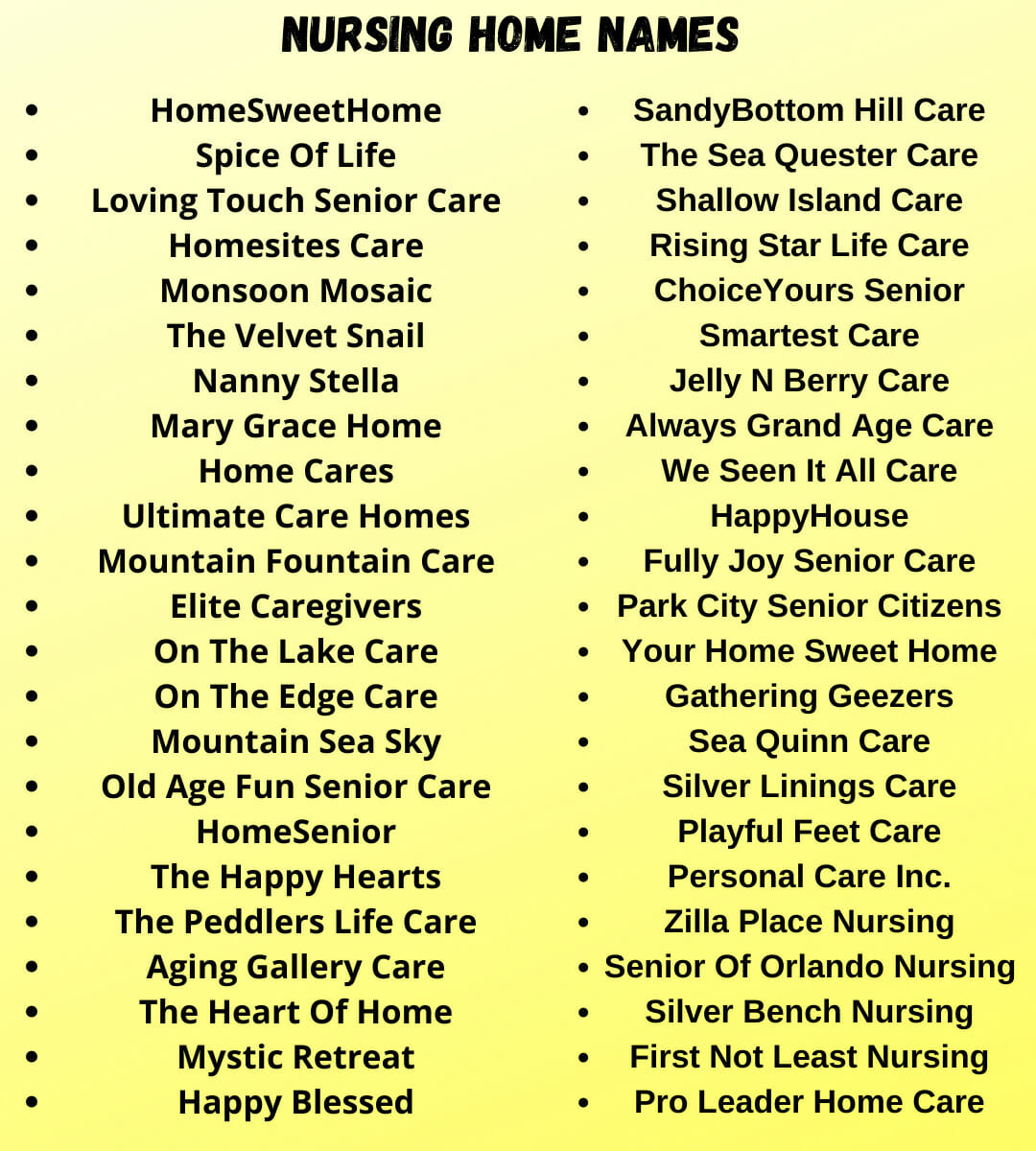 2000+ Unique and Funny Names for Nursing Homes (2023)