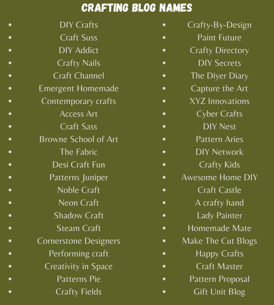 700+ Craft Blog Names (Creative, Catchy and Fun Ideas)