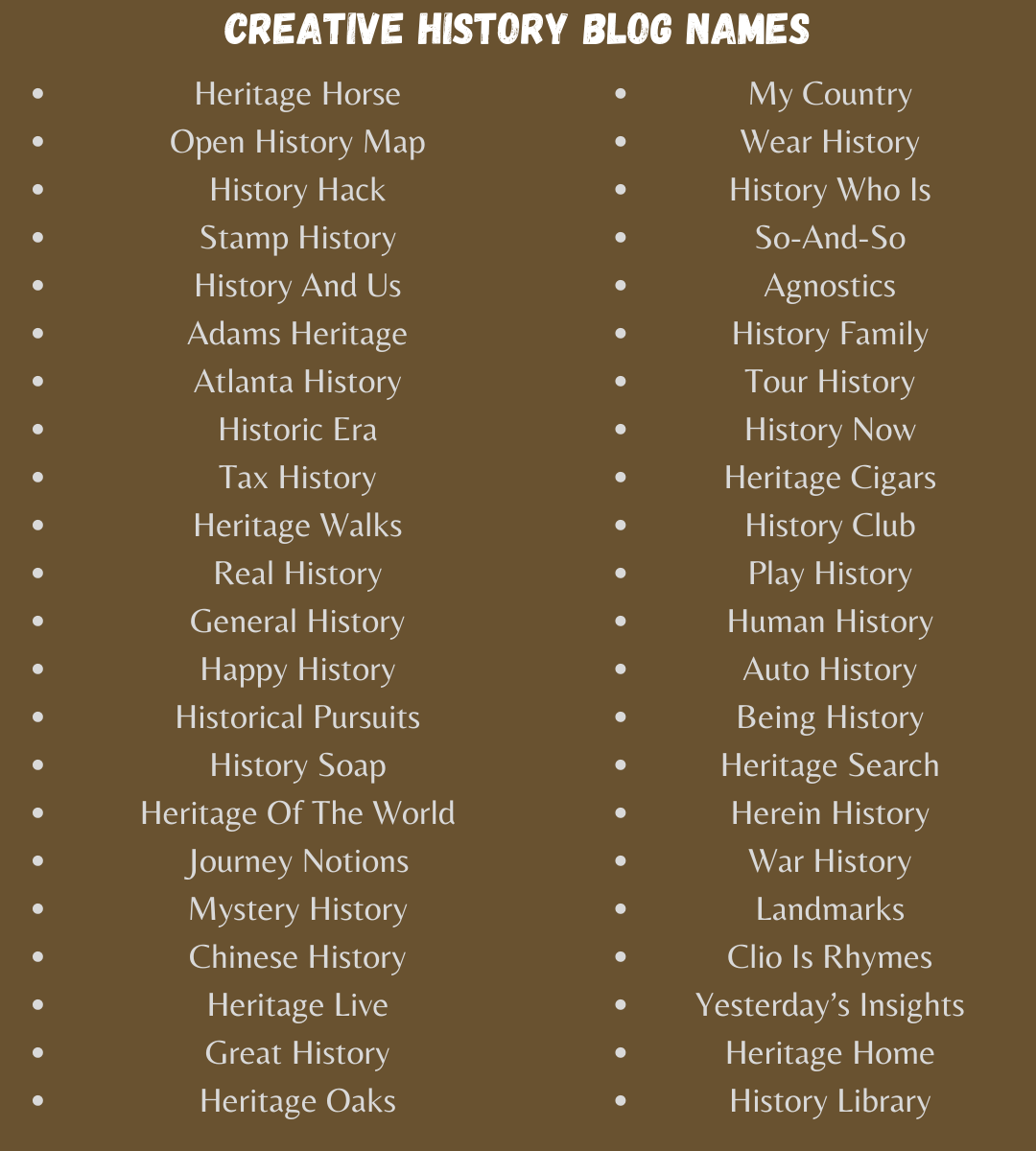 650+ Amazing History Blog Post Names That Will Inspire You