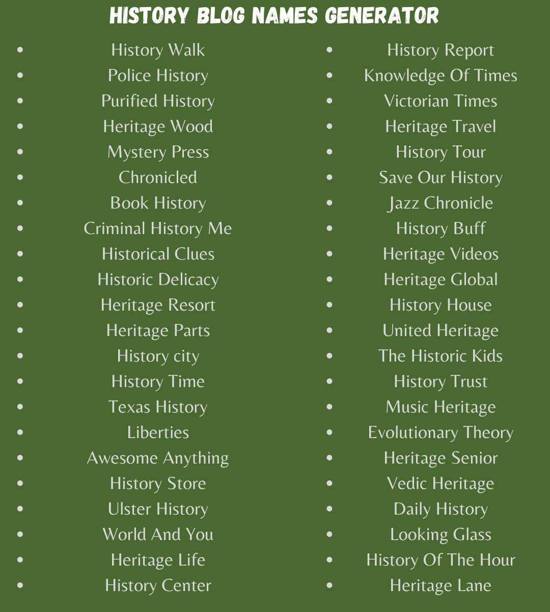 650+ Amazing History Blog Post Names That Will Inspire You