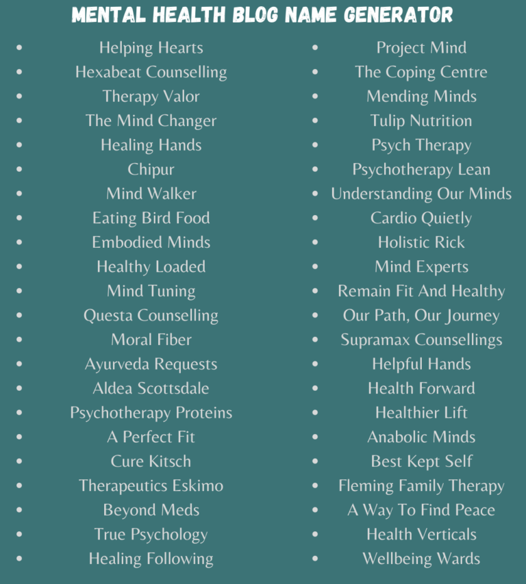 700 Good Mental Health Blog Names You Can Choose From