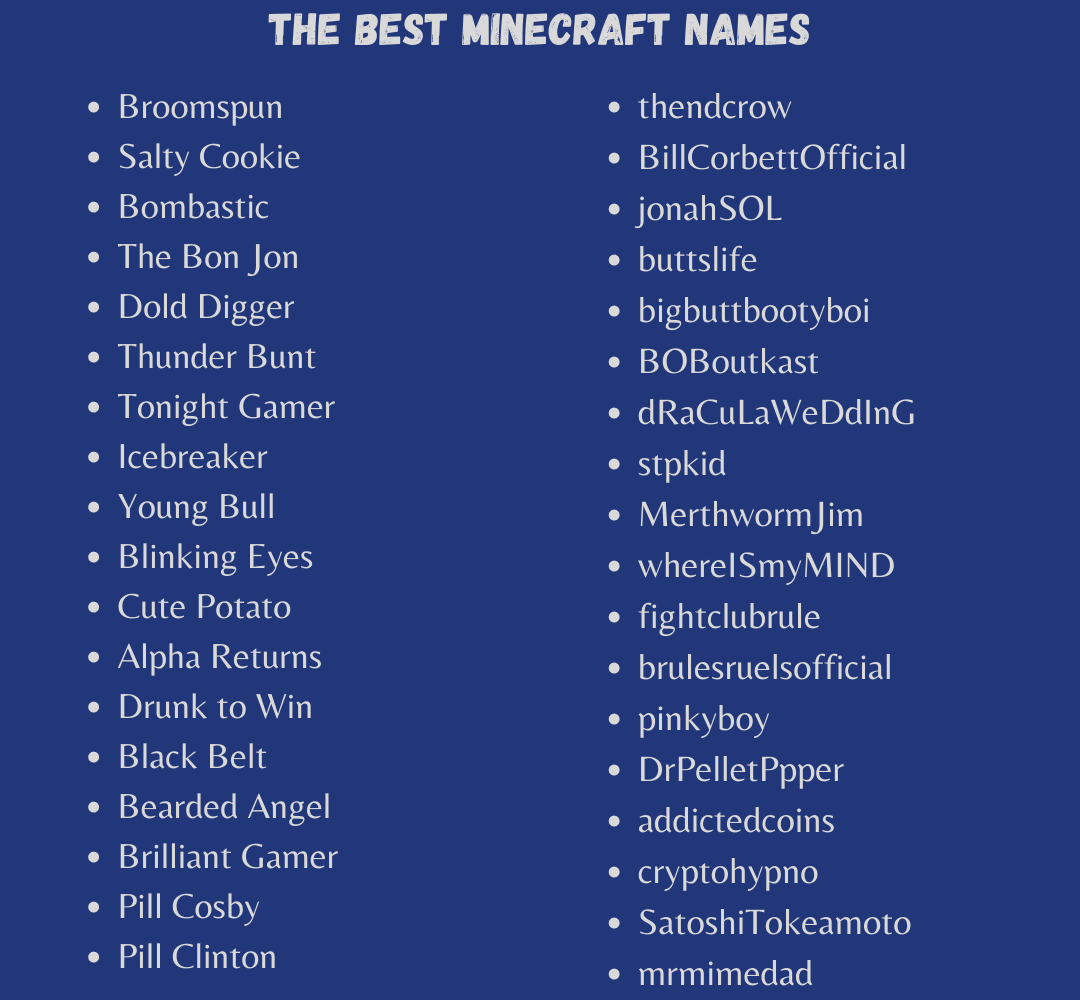 2750+ Cool Minecraft Names and Username Ideas (2023)