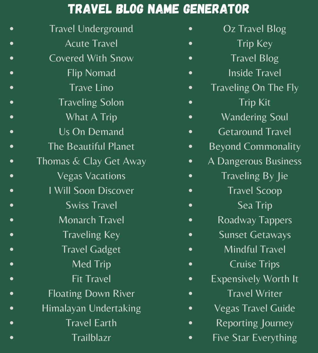best travel blog name ideas