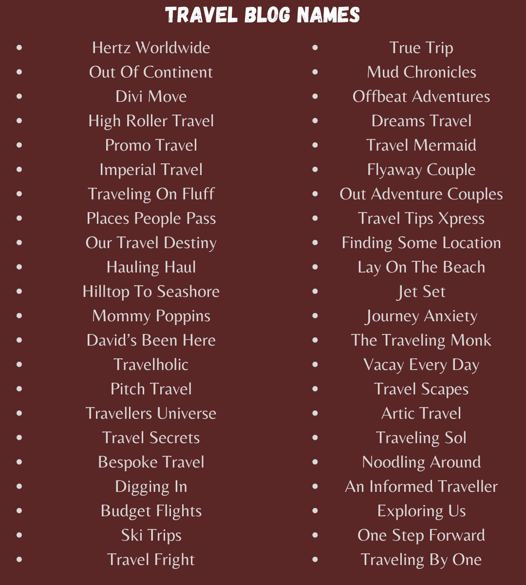travel blog name ideas for couples