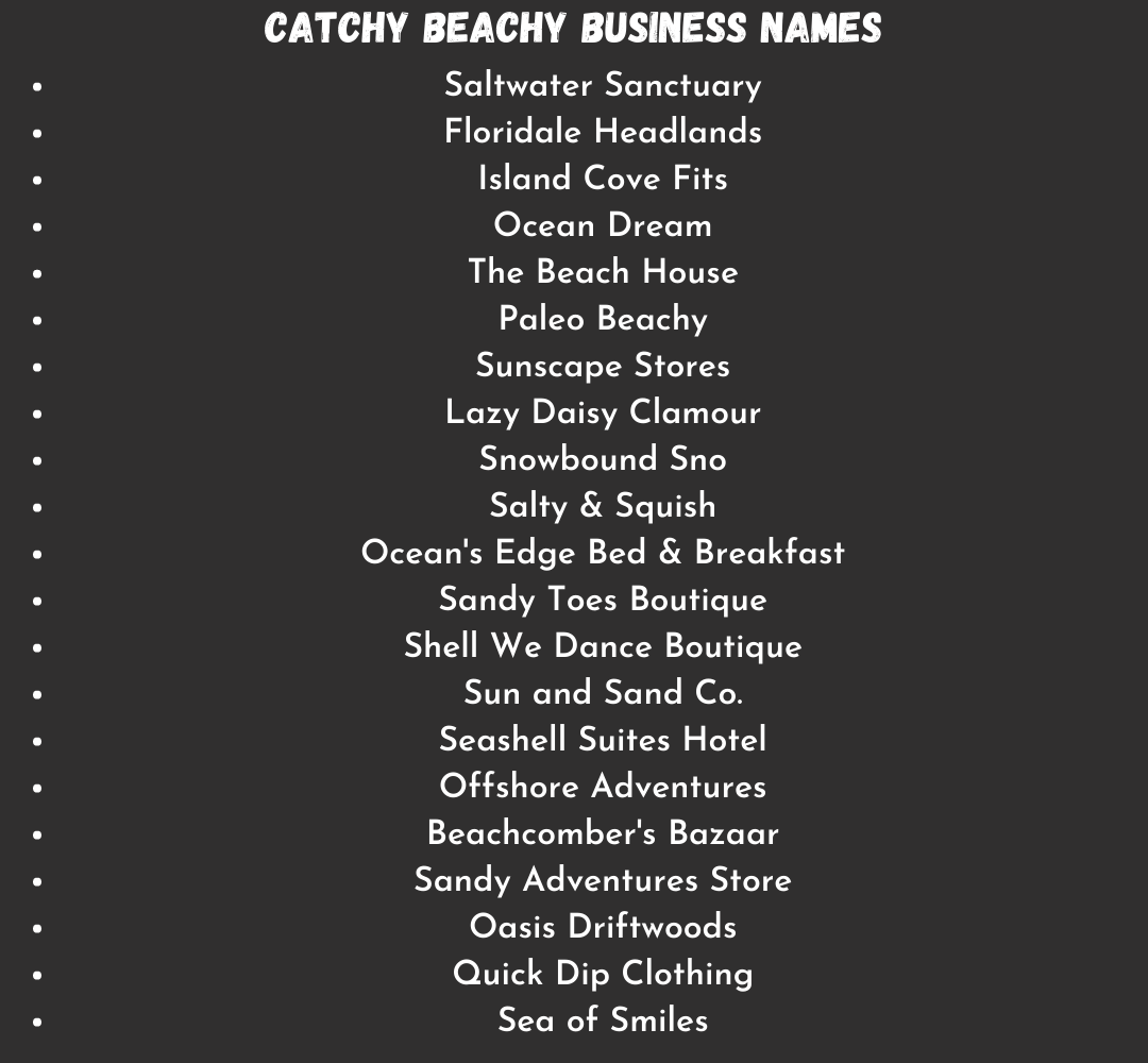 Beachy Business Names