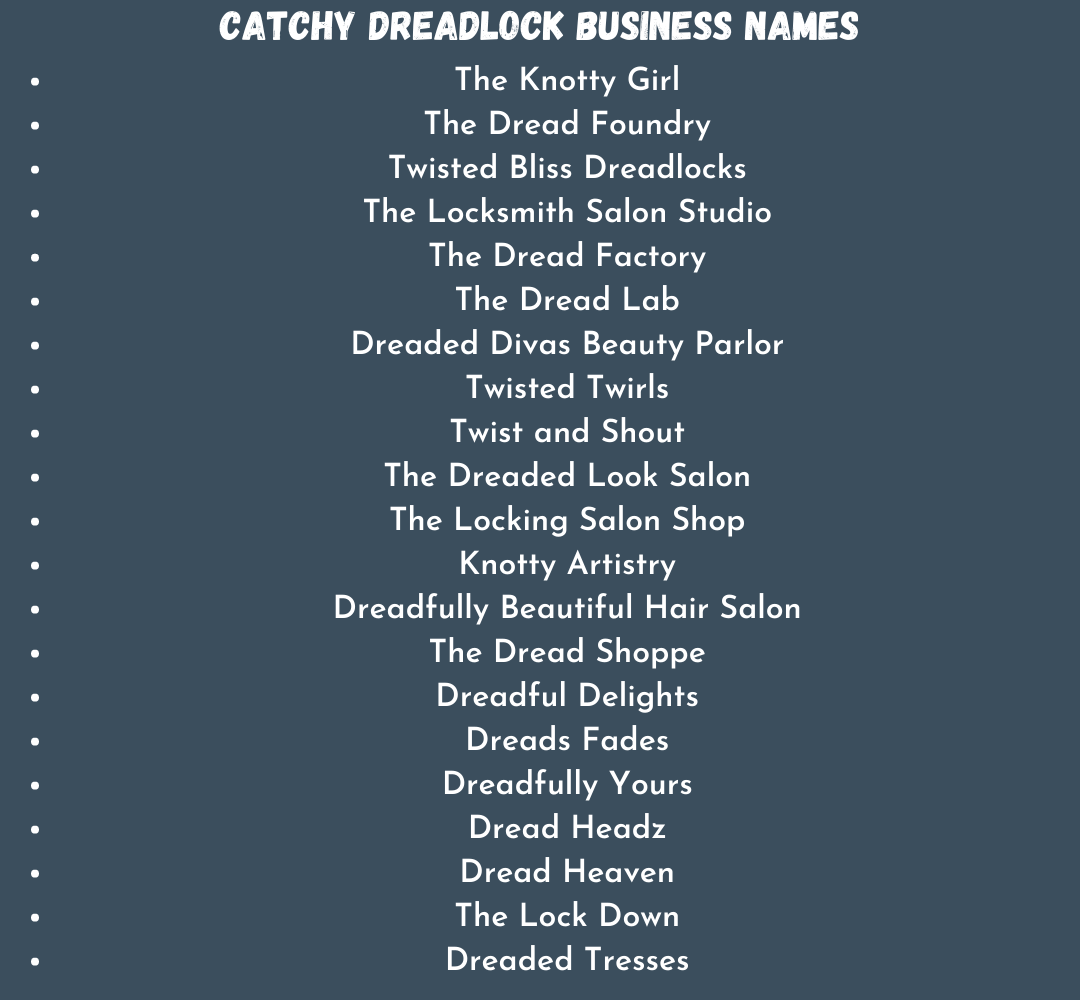 Dreadlock Business Names