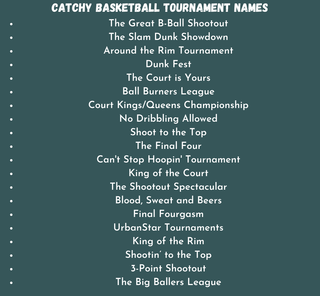 Catchy Basketball Tournament Names