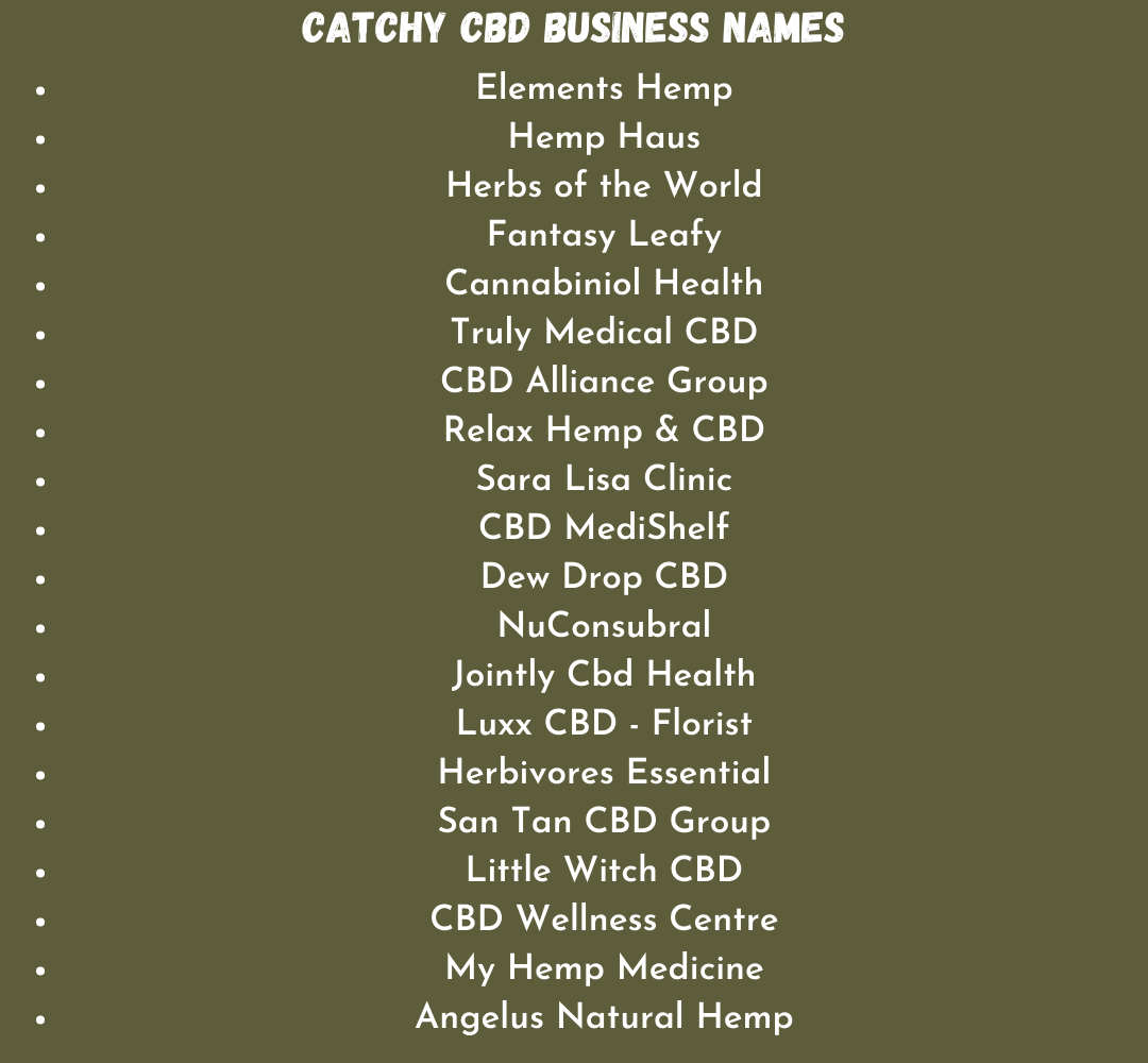 Catchy CBD Business Names
