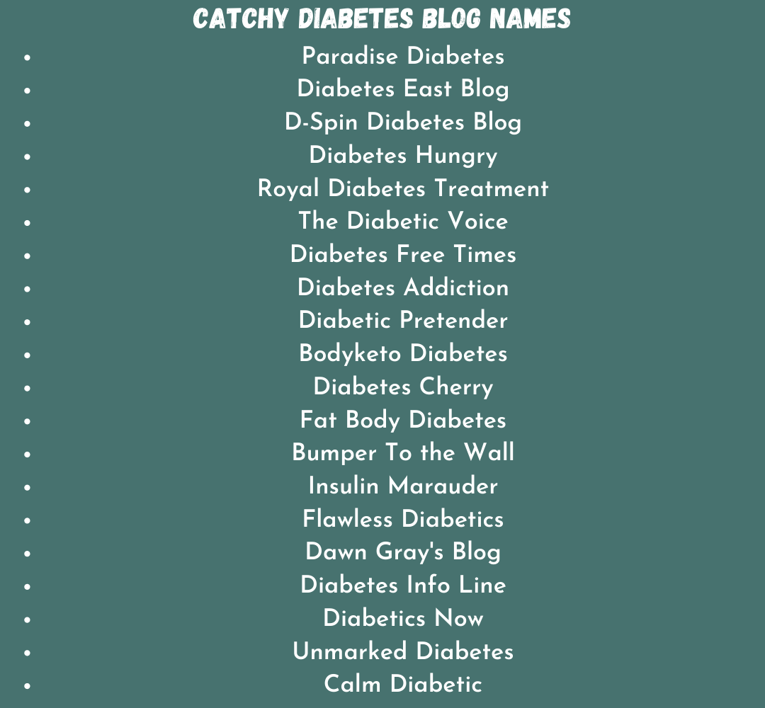 Catchy Diabetes Blog Names