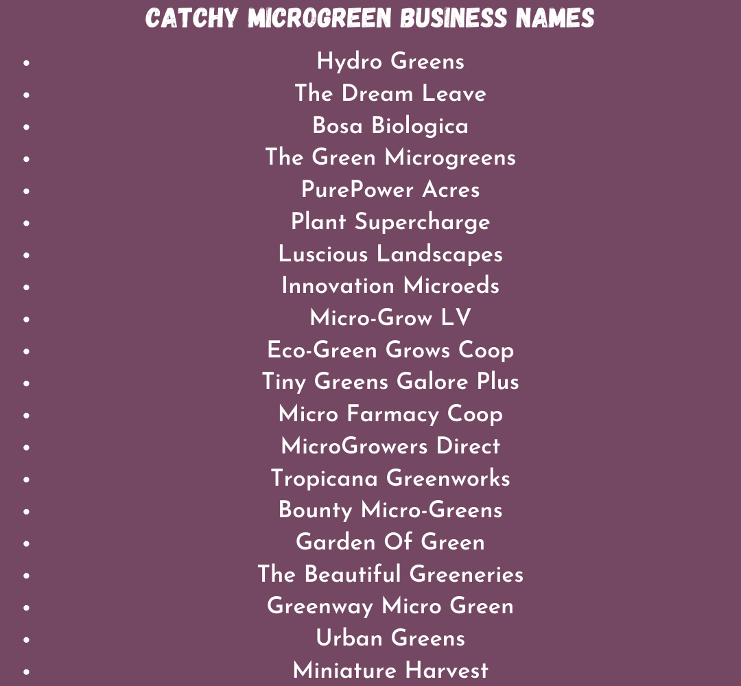 Catchy Microgreen Business Names