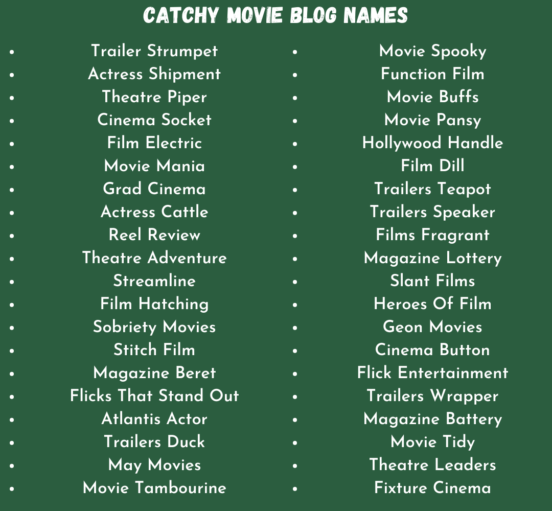 505+ Best Movie Blog Names and Suggestions To Inspire You