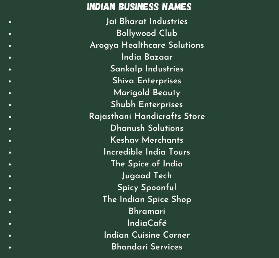 705 Catchy Indian Business Names And Ideas To Inspire You