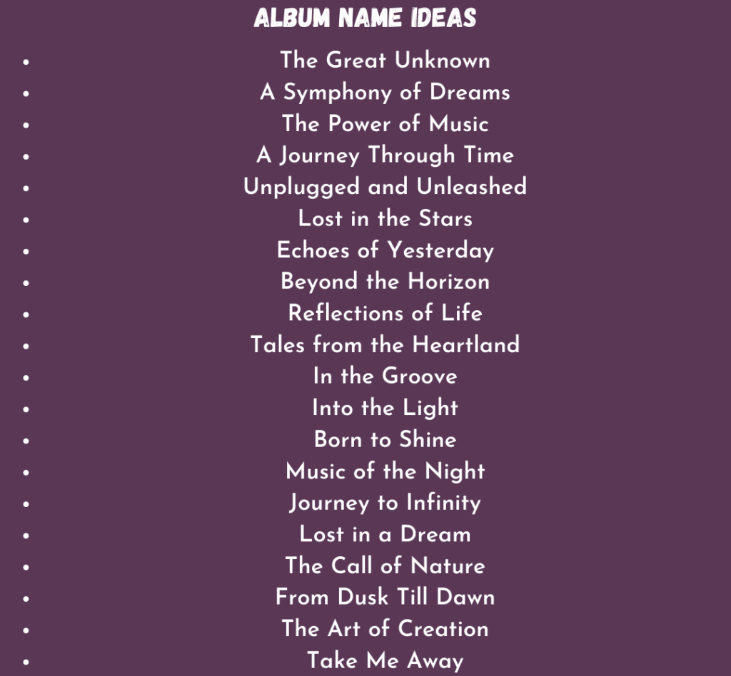 700 Cool Album Names And Titles You ll Love 2023 