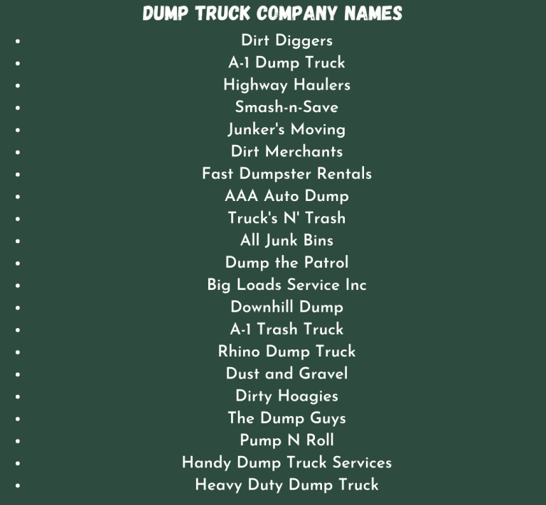 210-best-dump-truck-company-name-ideas
