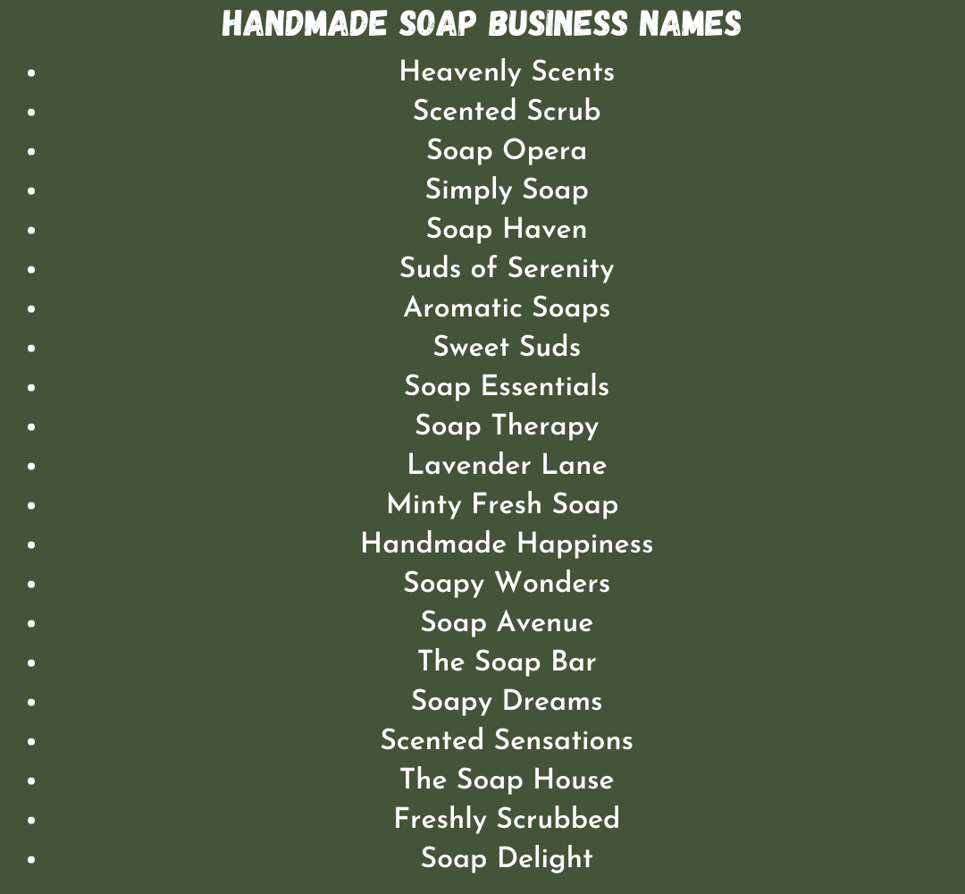 Handmade Soap Business Names