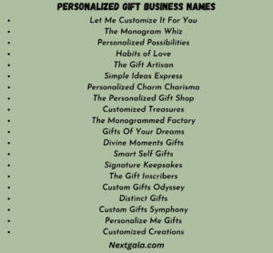 430+ Creative Personalized Gift Business Name Ideas