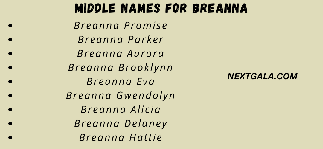 Middle Names For Breanna