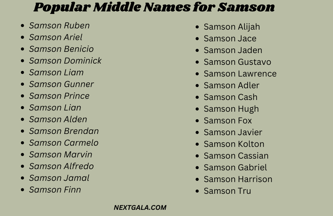 Middle Names for Samson