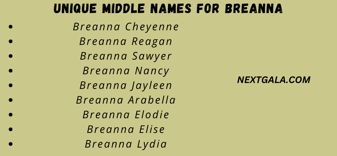 Middle Names For Breanna