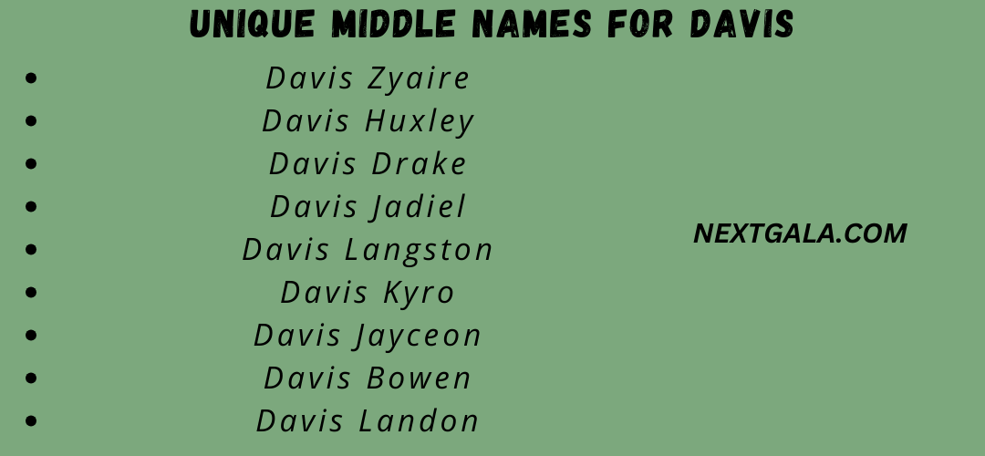 Middle Names For Davis