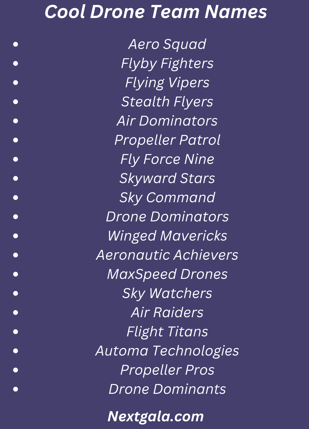 Drone Team Names