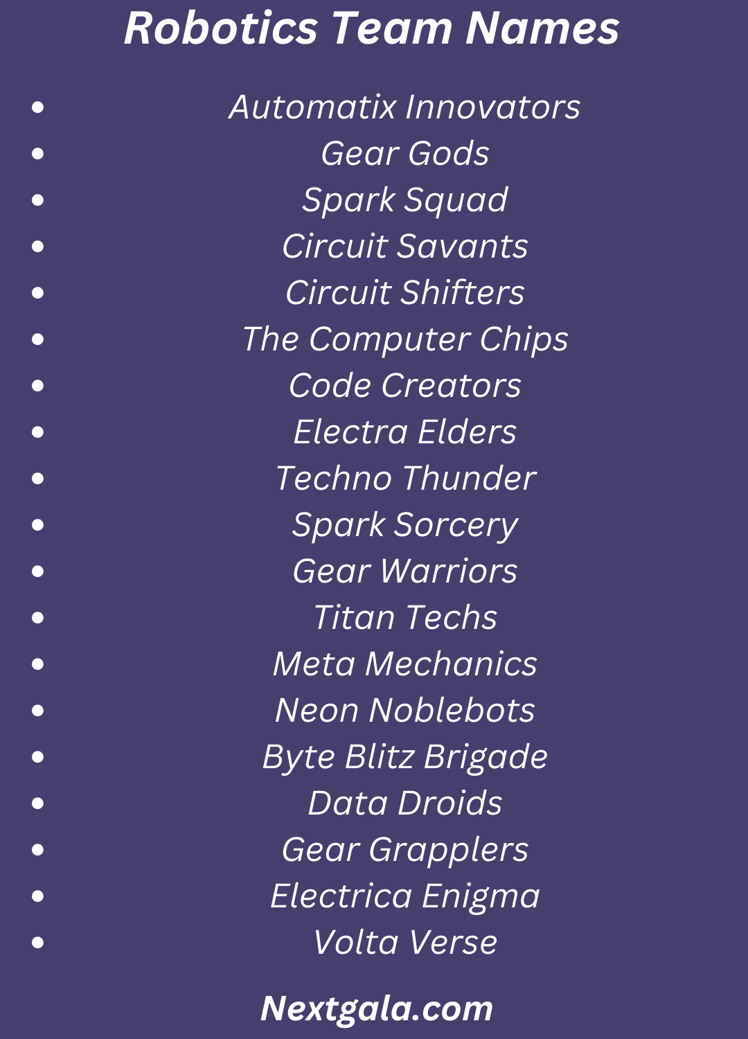 Robotics Team Names