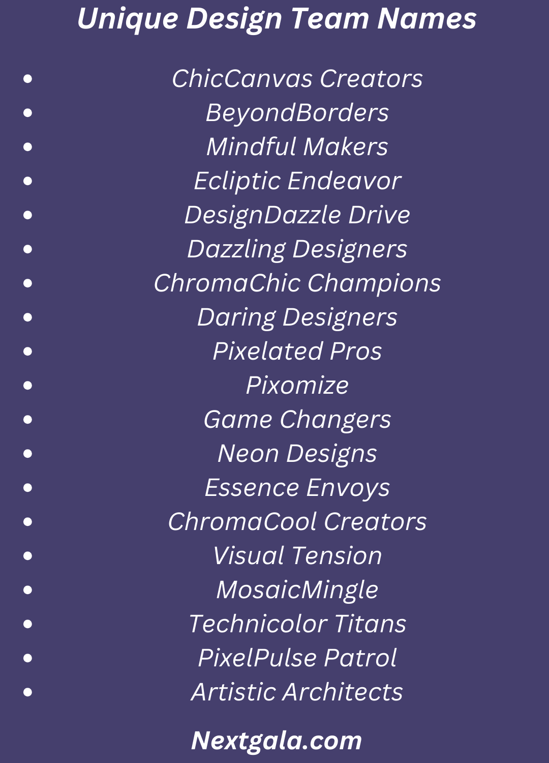 Design Team Names