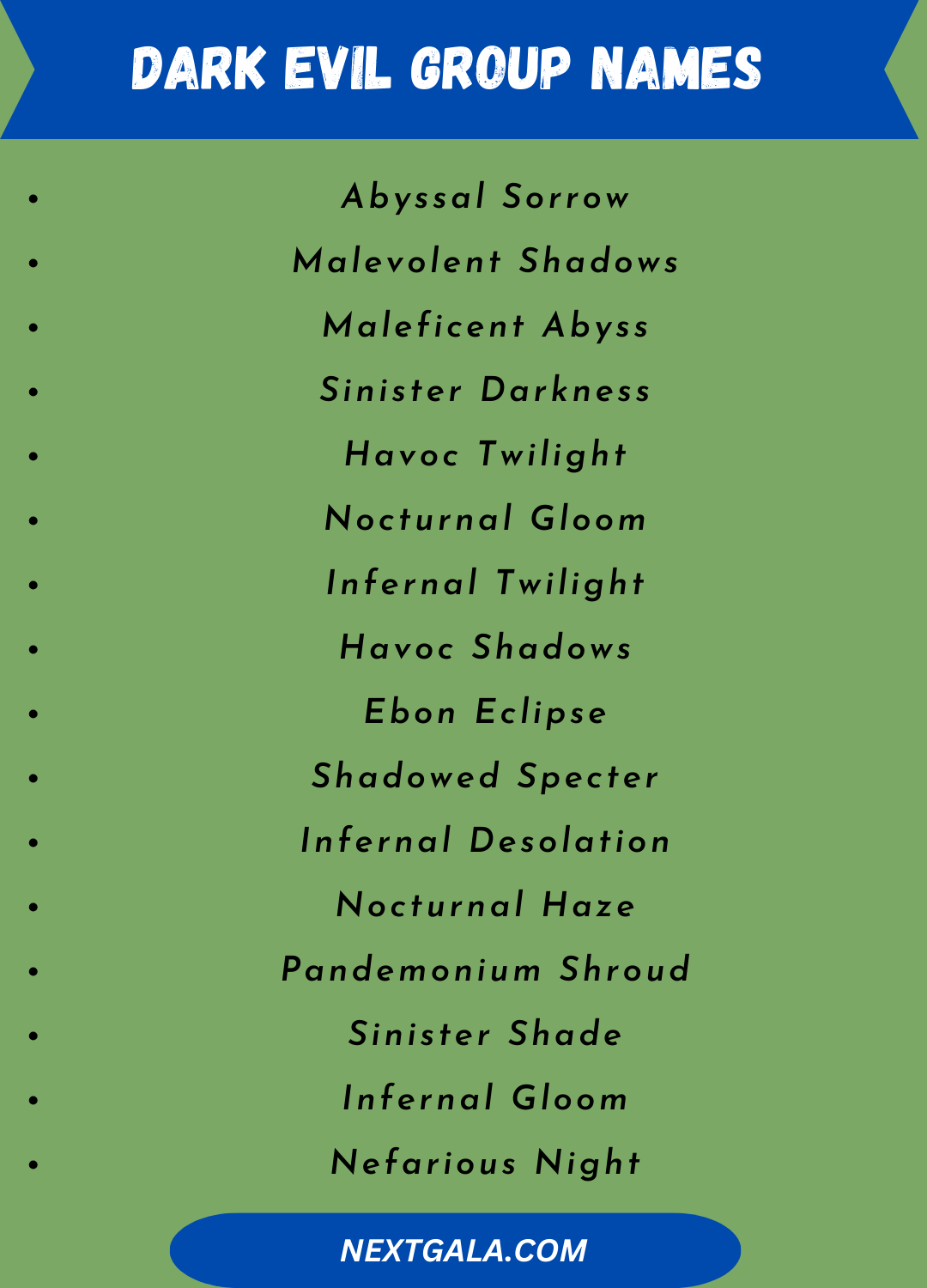 Dark Evil Group Names